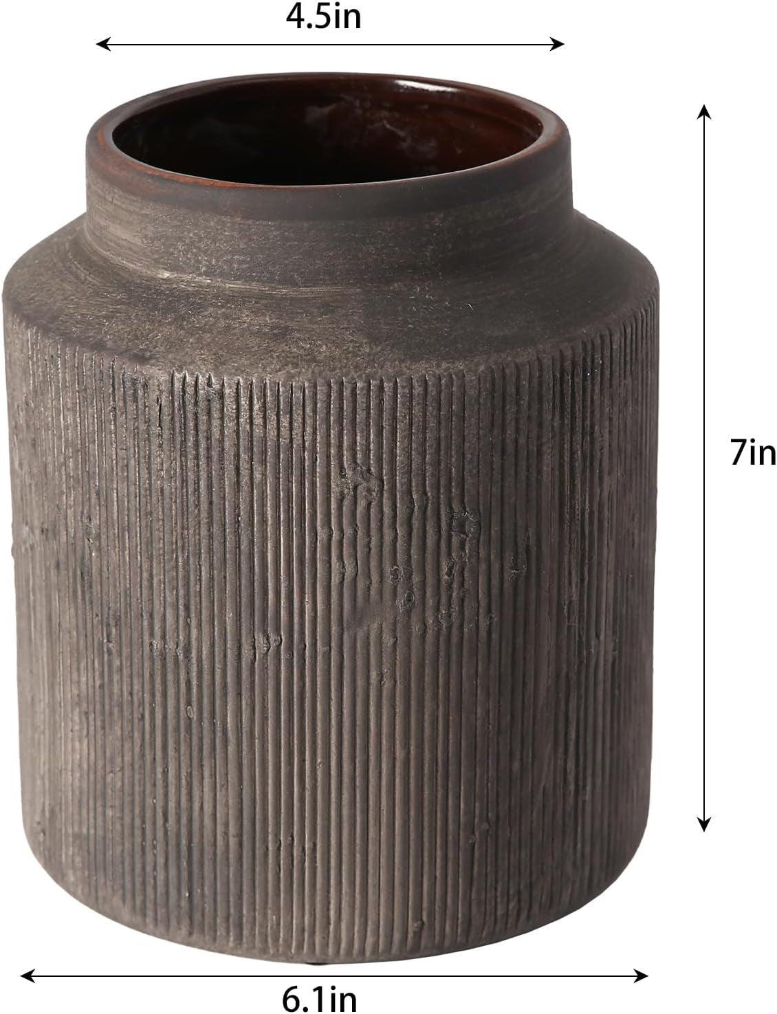 Rustic Vases for Home Decor. Ceramic Vase for Dining Table Decor. Terracotta Decorative Vase 6.1IN.