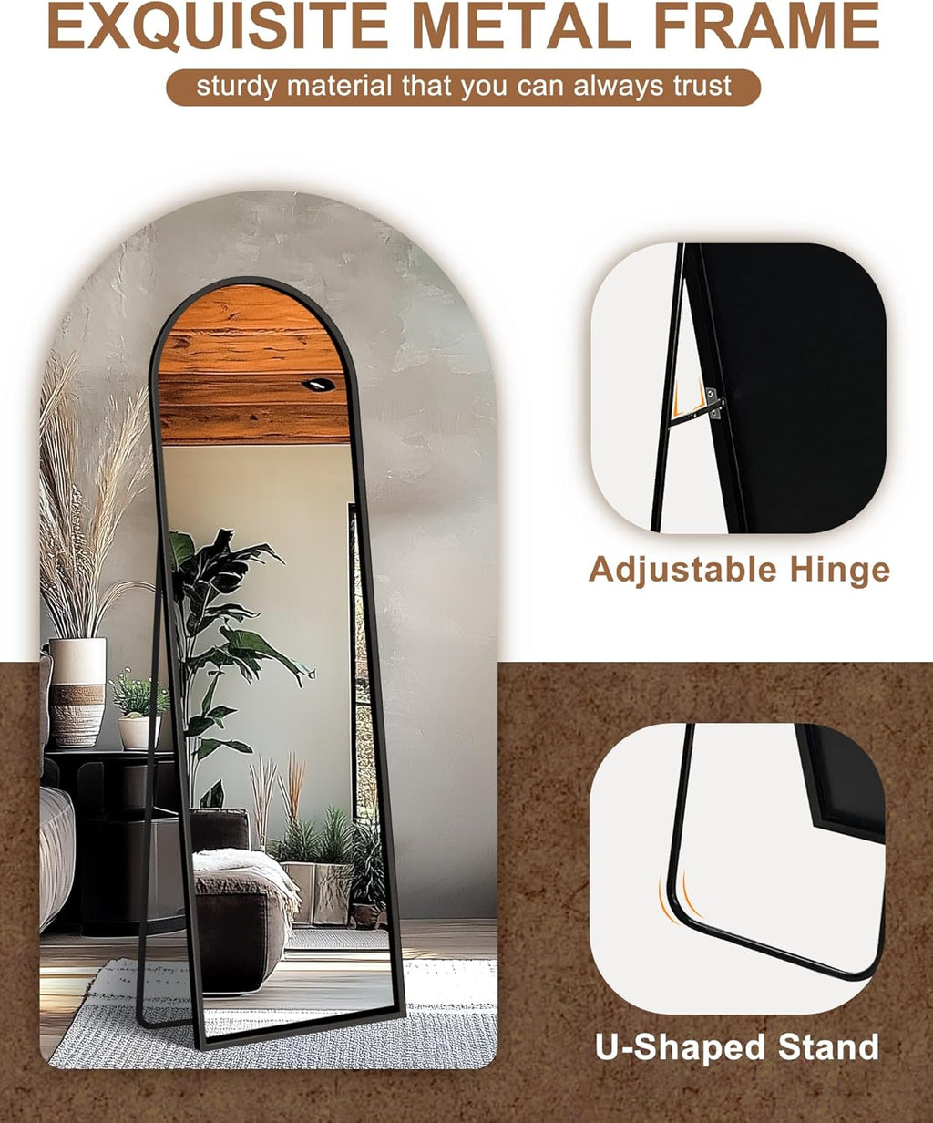 Arched Mirror Full Length,Standing Mirror Full Body,Large Floor with Stand for Wall Entryway Door Bedroom Bathroom Living Room