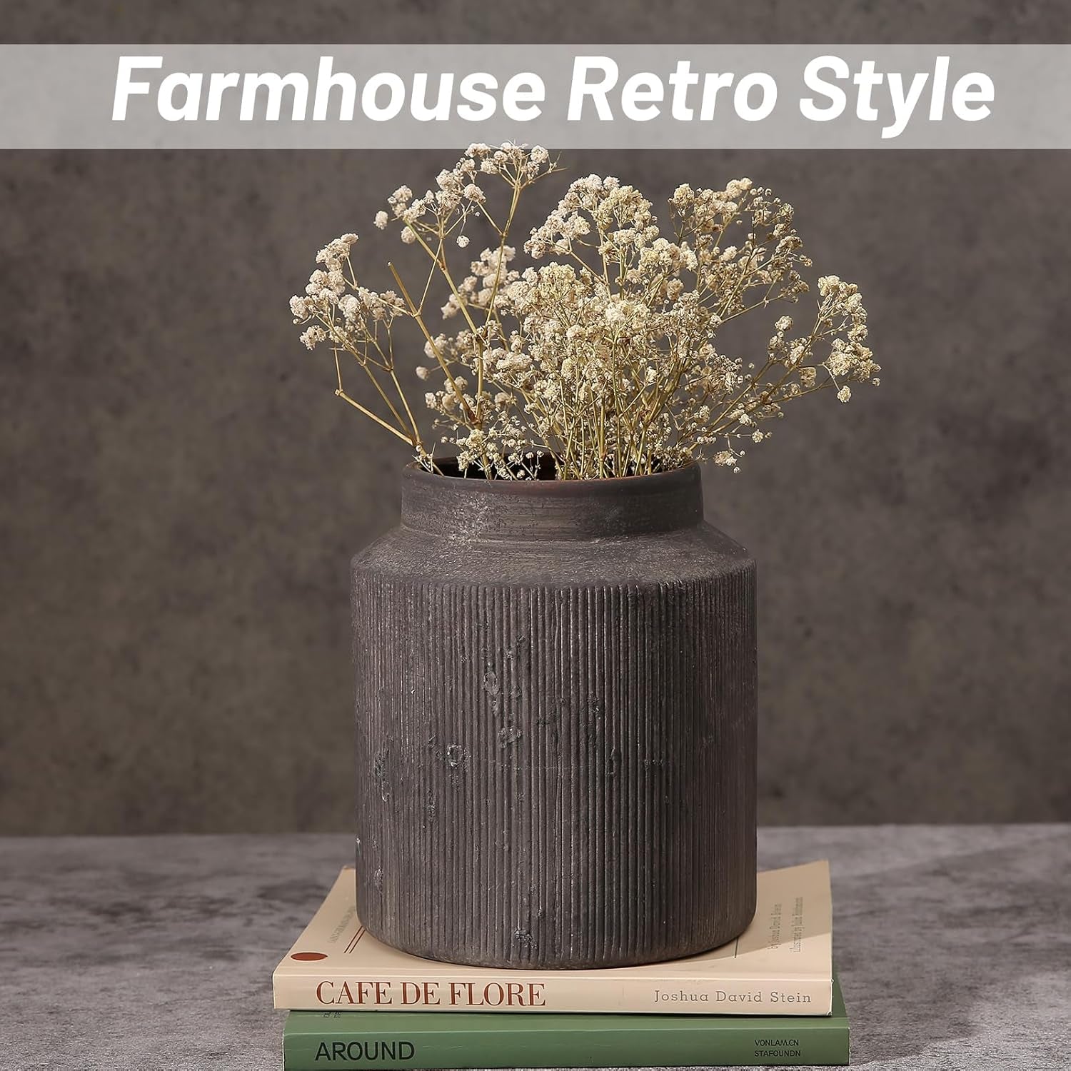 Rustic Vases for Home Decor. Ceramic Vase for Dining Table Decor. Terracotta Decorative Vase 6.1IN.