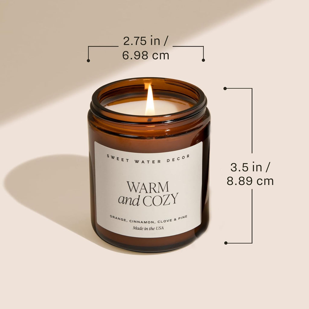 Holiday Candle | Cloves, Pine, and Sandalwood Festive Christmas Scented Soy Candles for Home | 9Oz Amber Jar, 40 Hour Burn Time, Made in the USA