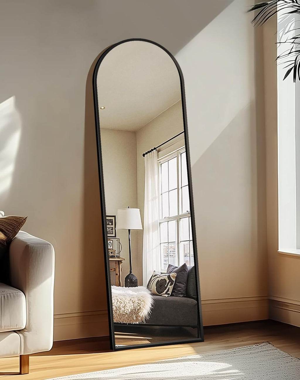 Arched Mirror Full Length,Standing Mirror Full Body,Large Floor with Stand for Wall Entryway Door Bedroom Bathroom Living Room
