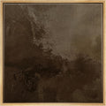 Framed Canvas Print Wall Art Textured Brown Abstract Rustic Brushstroke Illustrations Rustic Zen for Living Room, Bedroom, Office - 24"X24" Natural