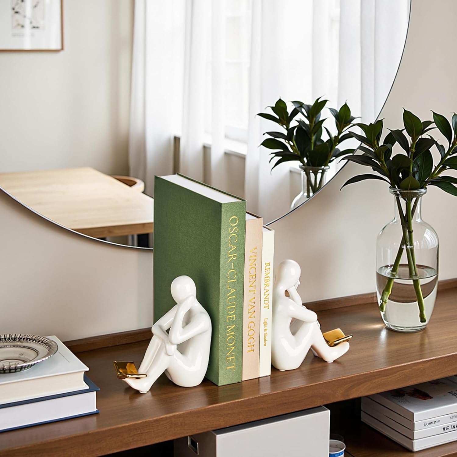 Aesthetic Decorative Books, Set of 3 Linen Faux Books for Coffee Table, Bookshelf or Mantle Decor, Stylish Book Storage Boxes for Home Decor, Photo Organization, and Keepsake Storage,Sage